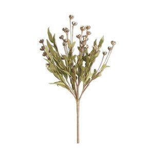 22 Inch Cream Bud Bush w/Eva Foliage